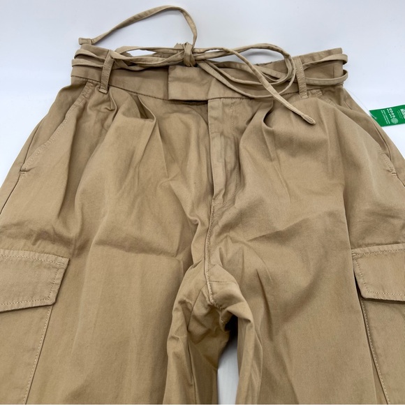 GAP Women's 6 Pocket Tan 100% Cotton Cargo Pants Double Belt-Size 4 - Picture 7 of 11